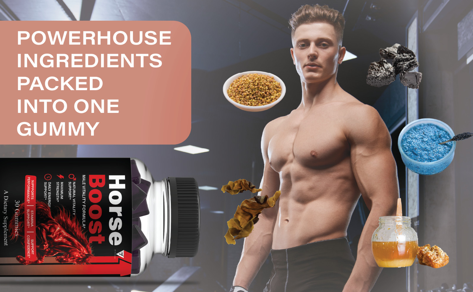 Horse Boost Gummies, HorseBoost Male Performance (30 Gummies)