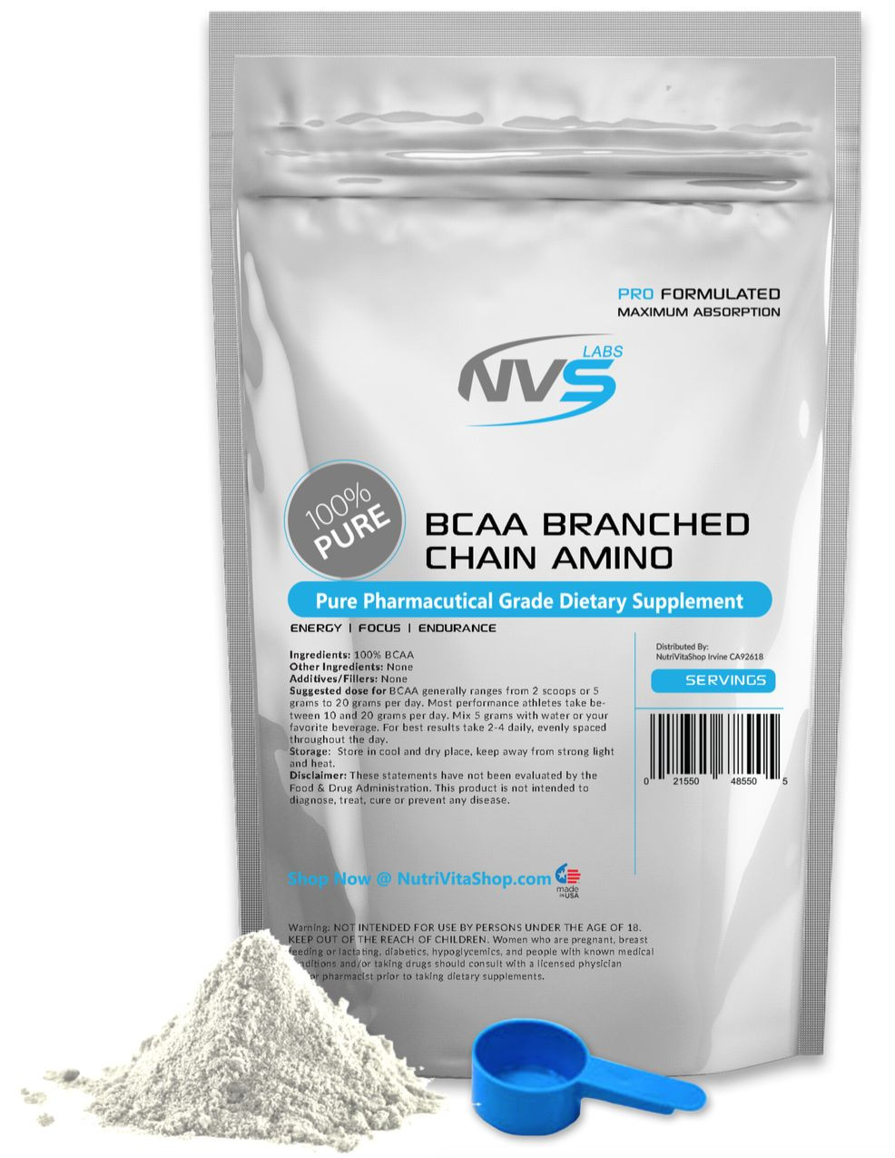 2X 500g (1000g) NVS BRANCHED CHAIN AMINO ACIDS – BCAA FREE FORM