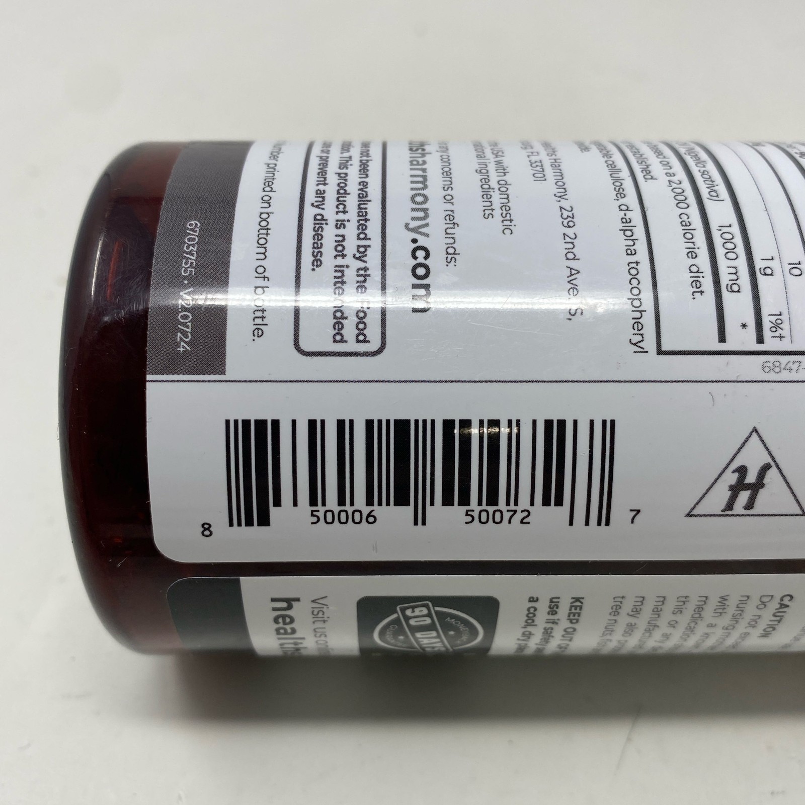 Healths Harmony Black Seed Oil 500mg 180 Vegan Caps, Amber Bottle