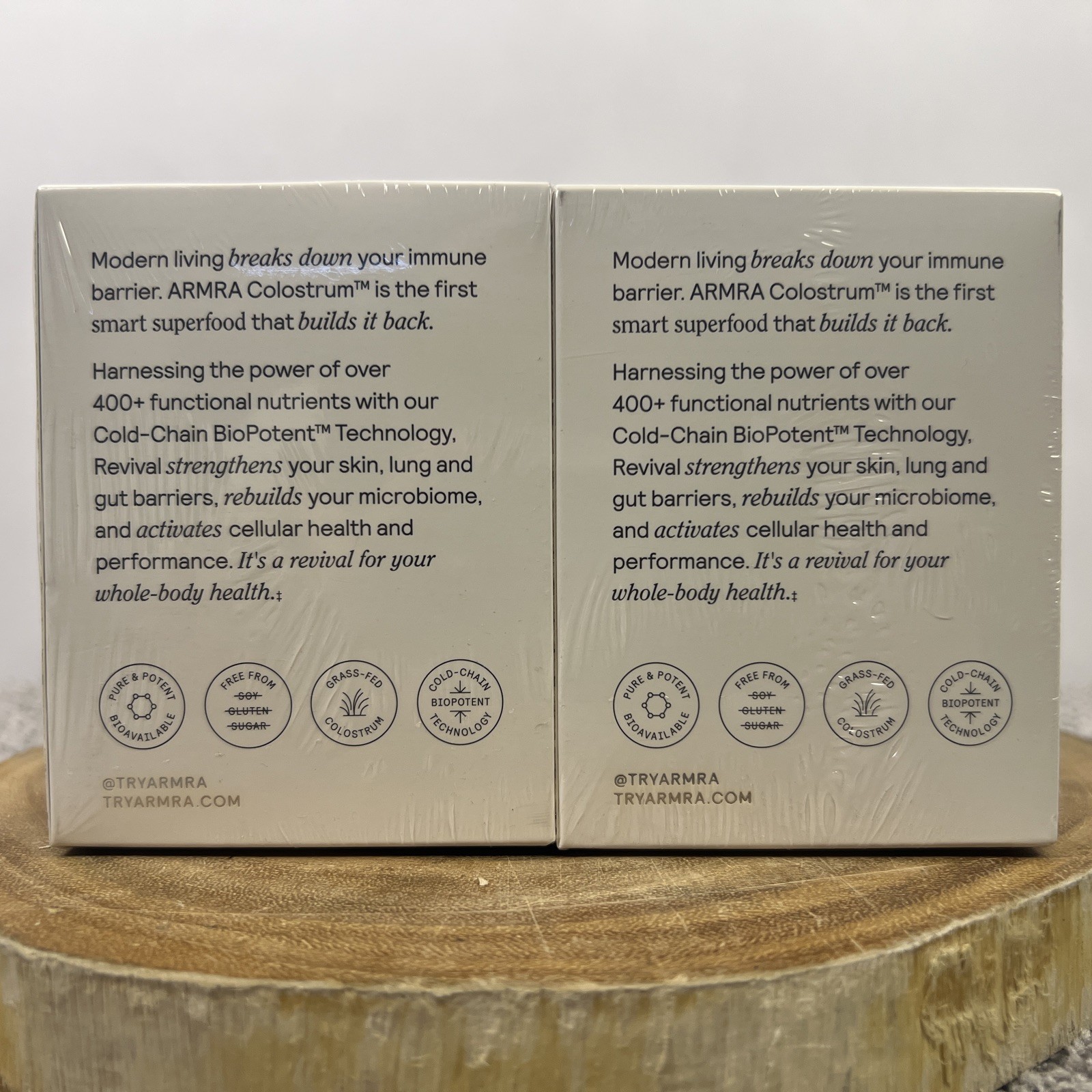 ARMRA Colostrum Immune Revival Unflavored Two-Pack 30 Packets Each Exp 12/26 NEW