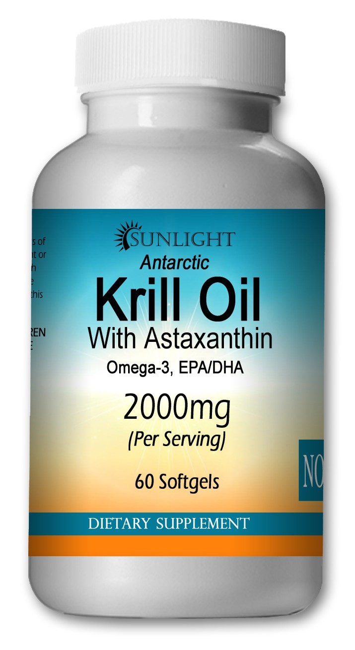 Krill Oil With Astaxanthin Omega-3, EPA/DHA 2000mg Softgels