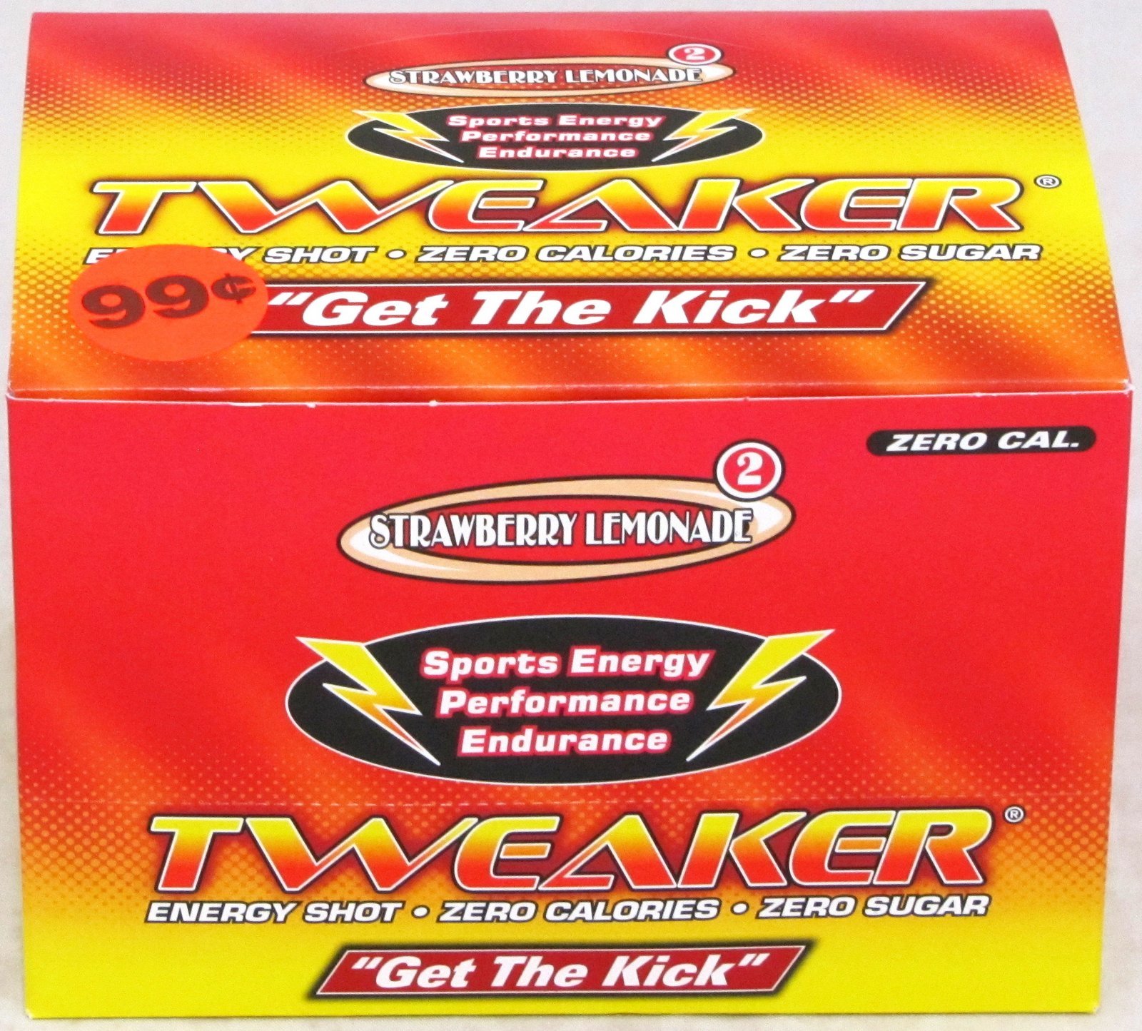 Tweaker Strawberry Lemonade Energy Shots Zero Calories 2 oz Bottles 12 Count Box
