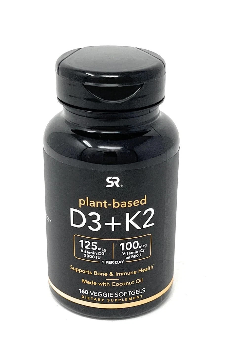 Sports Research Vitamin D3 K2 5000 IU D3 100 mcg K2 Vegan Softgels