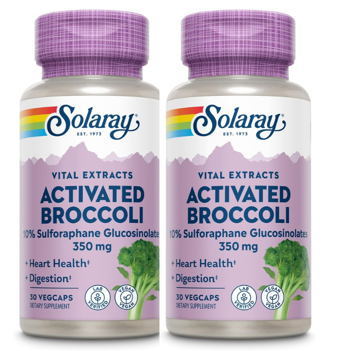 Solaray Activated Broccoli 30 vcaps PACK OF 2