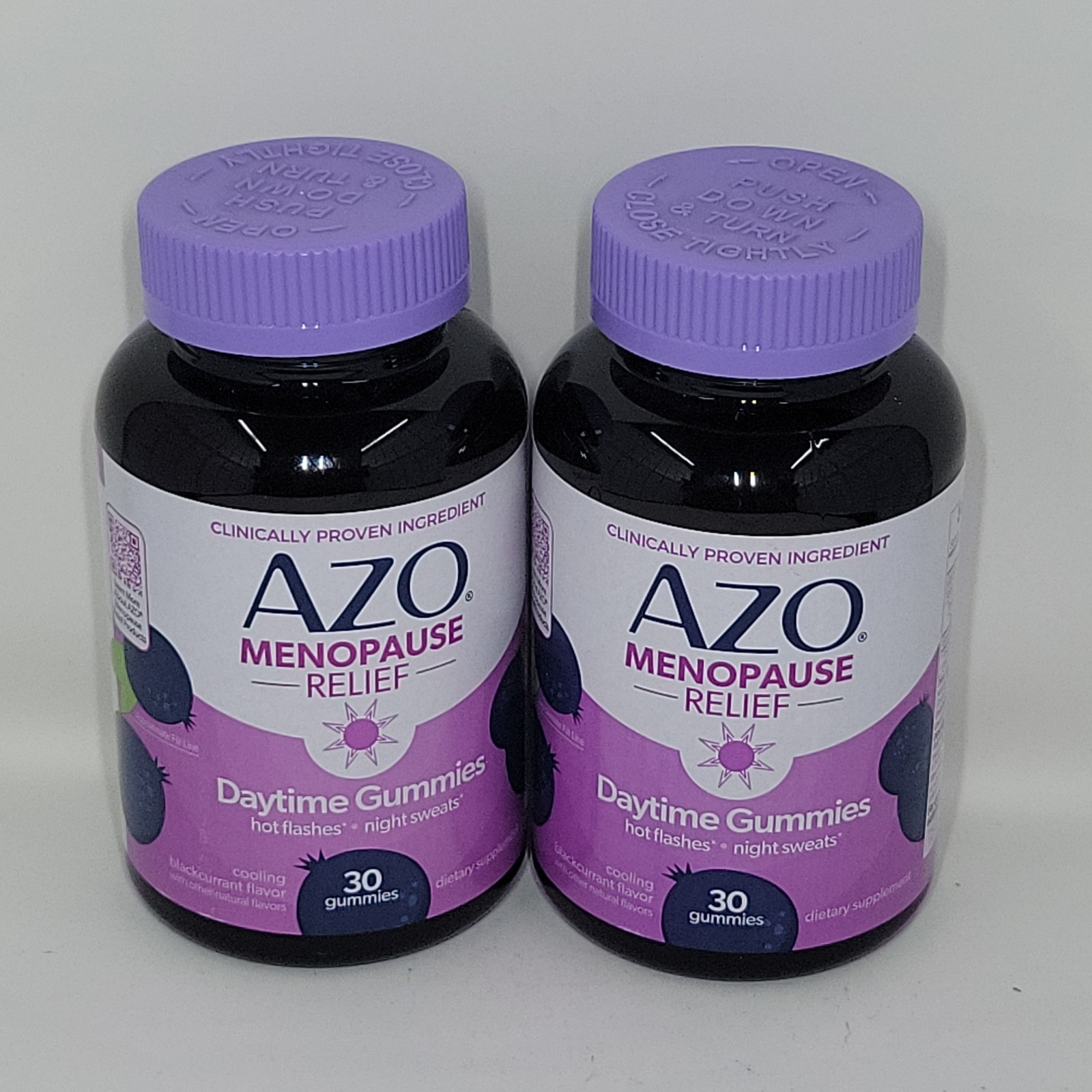 AZO Menopause Relief DAYTIME GUMMIES 60 blackcurrant Hot Flash 9/2026