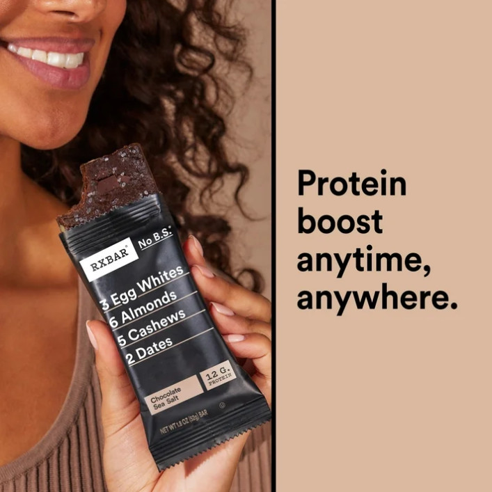 RXBAR Chocolate Sea Salt Chewy Protein Bars Gluten-Free Ready-to-Eat 10 Count