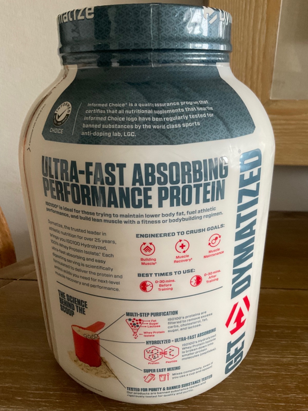 Dymatize ISO100 5 lb Gourmet Vanilla EXP 02/28 Whey Protein Hydrolyzed