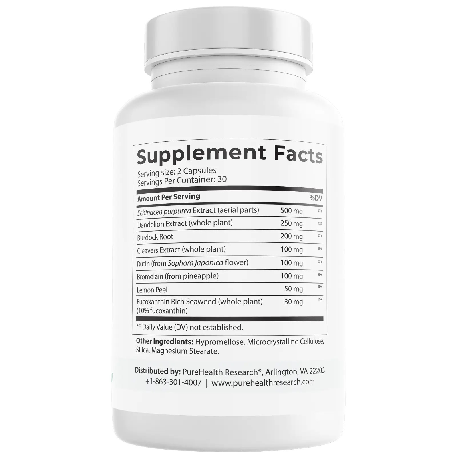 Reduce Supplement Lymphatic Swelling Boost Energy Digestion Detoxify Skin 60 CT