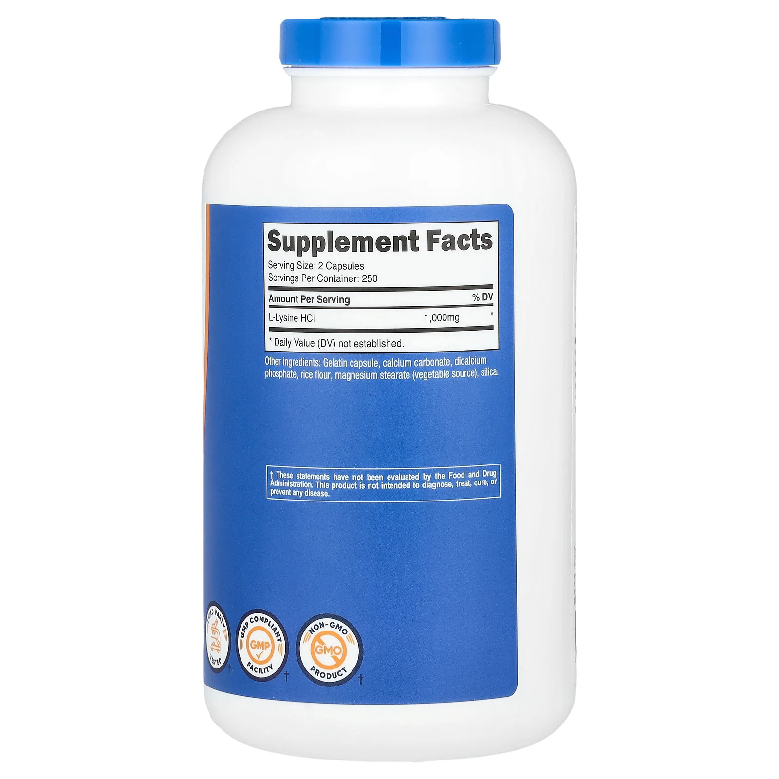 2 X Nutricost, L-Lysine, 500 Capsules (500 mg per Capsule)