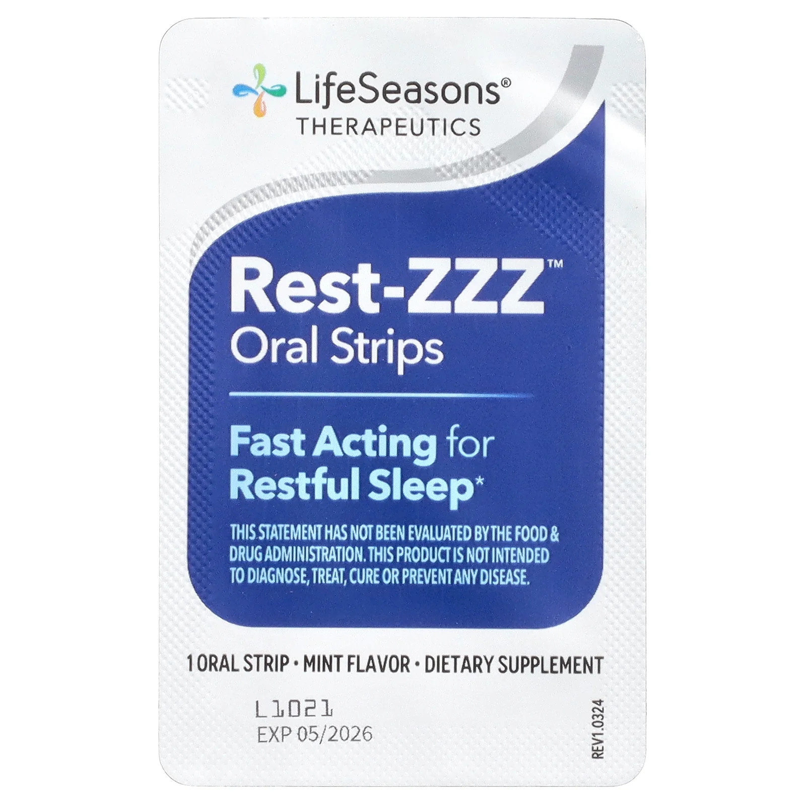 2 X LifeSeasons, Therapeutics, Rest-ZZZ� Oral Strips, Mint, 30 Strips