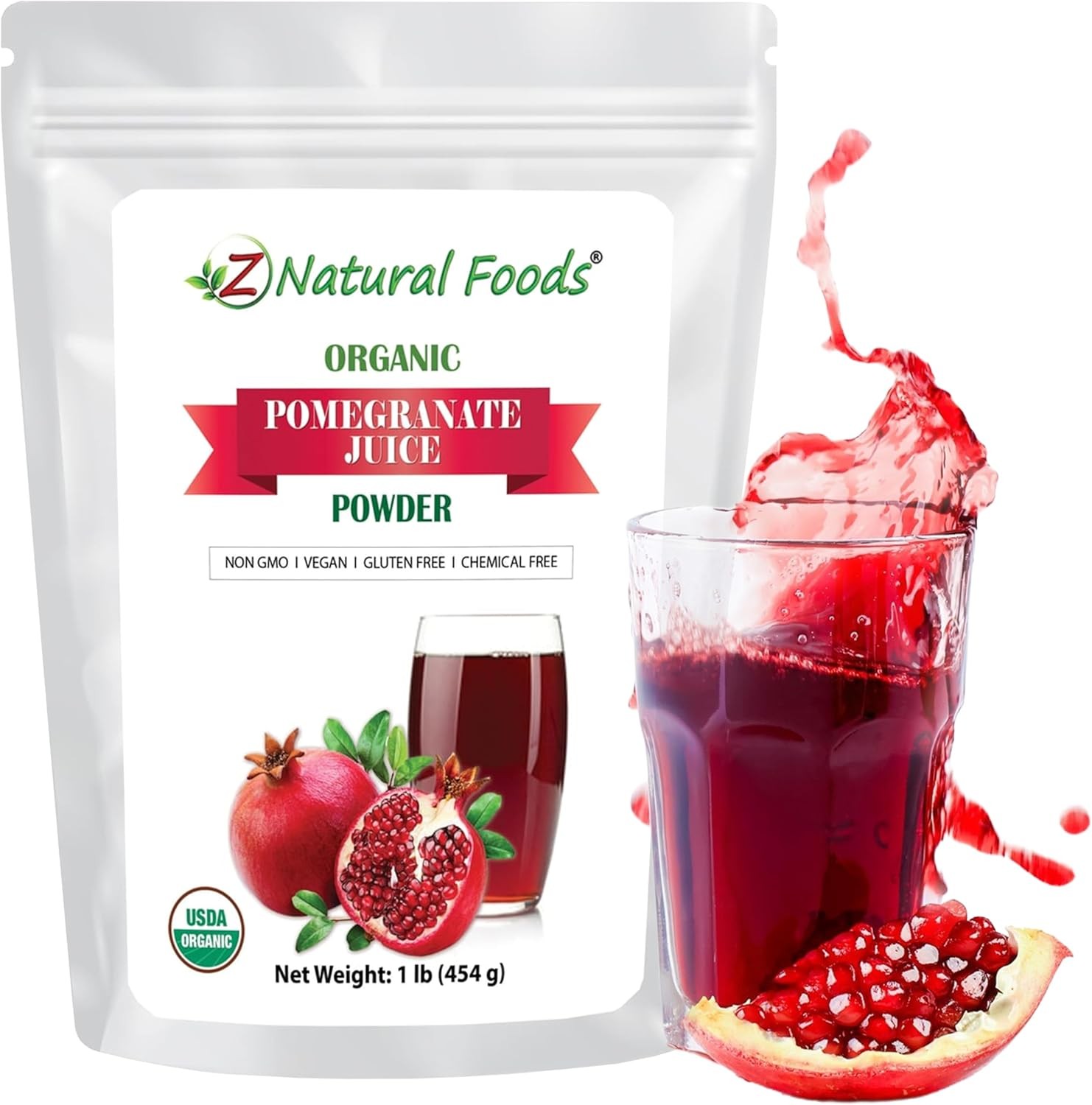 Z Natural Foods Pomegranate Powder – Organic, 1 lb (16 16 Ounce (Pack of 1)