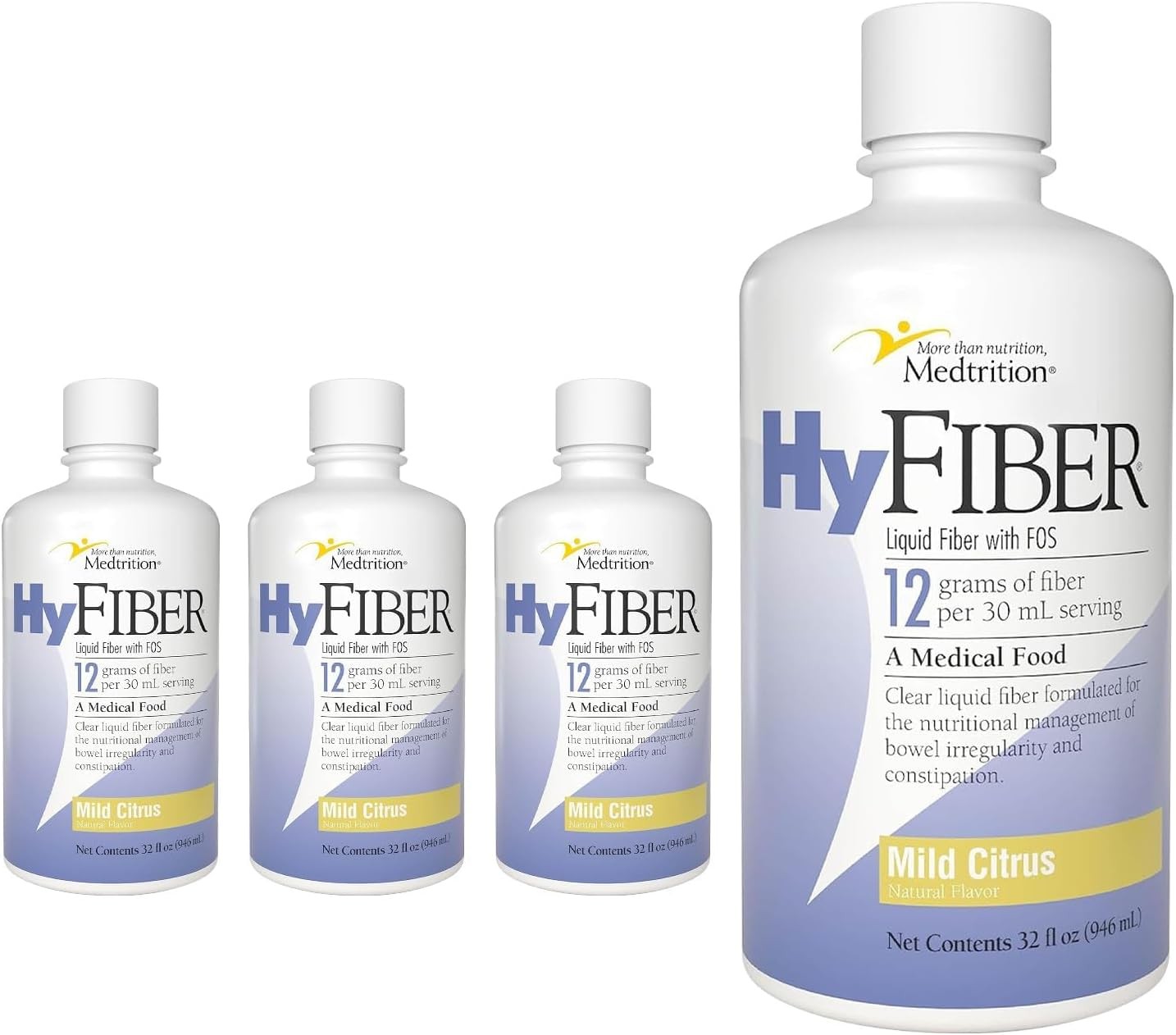 Medtrition HyFiber Daily Liquid Fiber for Regularity and Soft Stools, 12 Grams