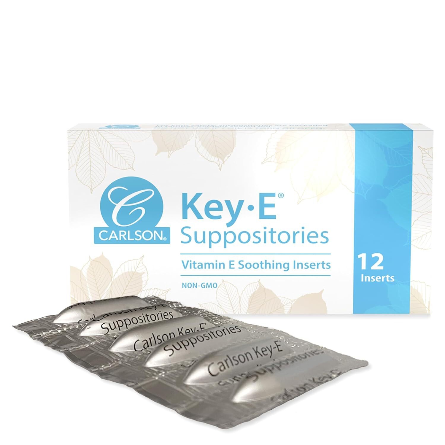 Carlson – Key-E Suppositories, 30 IU Vitamin E, Lubricates Dry Areas 12 Ct