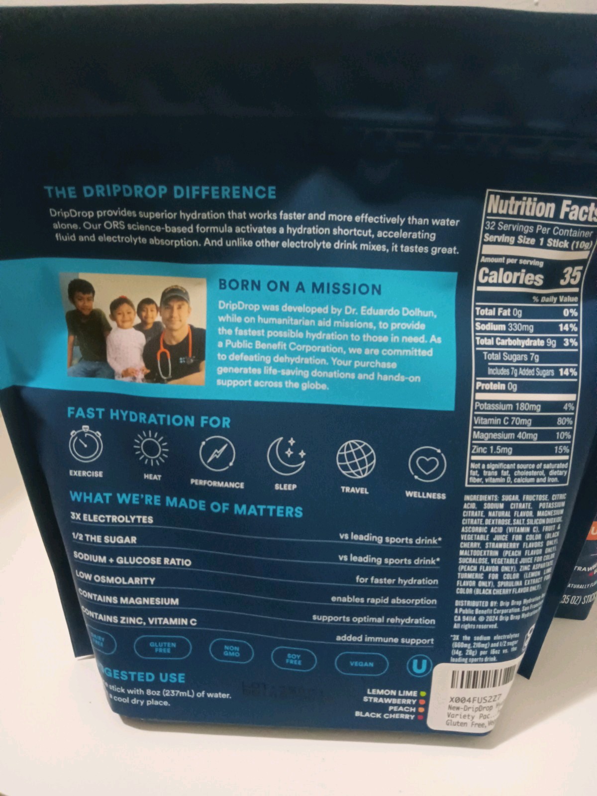 DripDrop Hydration Packets – Juicy Variety Pack – 32 Servings (Pack of 1)
