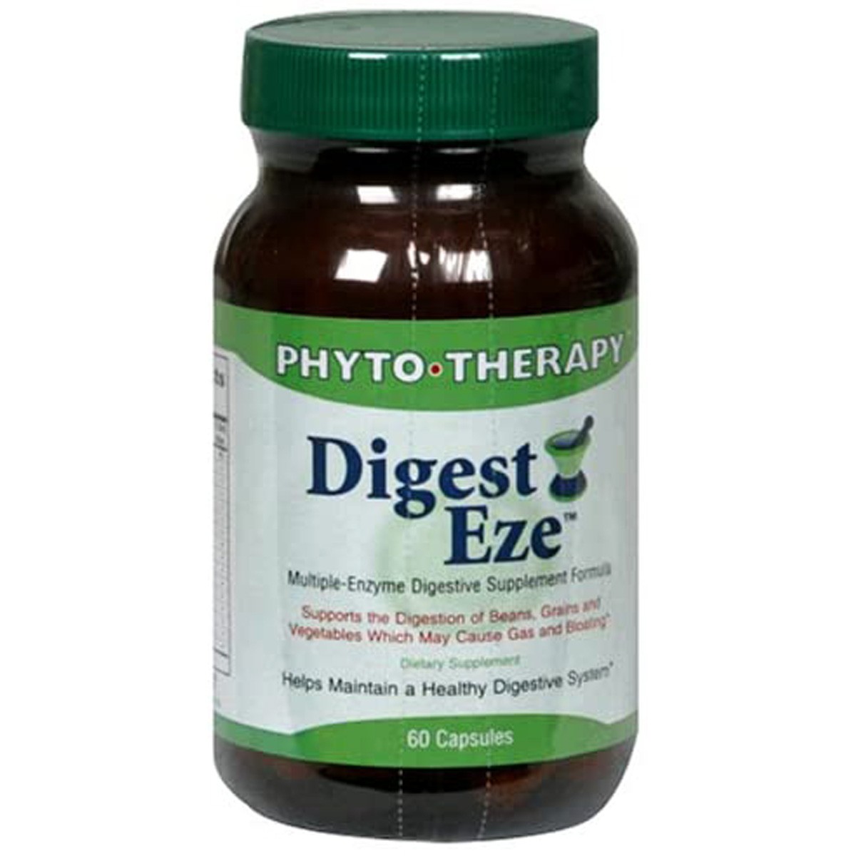 Phyto Therapy Digest Eze Multiple-Enzyme Digestive Supplement 60 Capsules 1 Pack