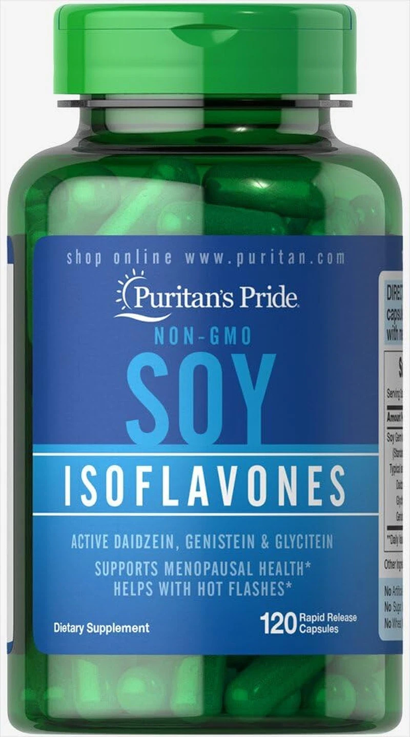 Puritans Pride Non-Gmo Soy Isoflavones 750mg Hot Flashes in Menopausal Women 120