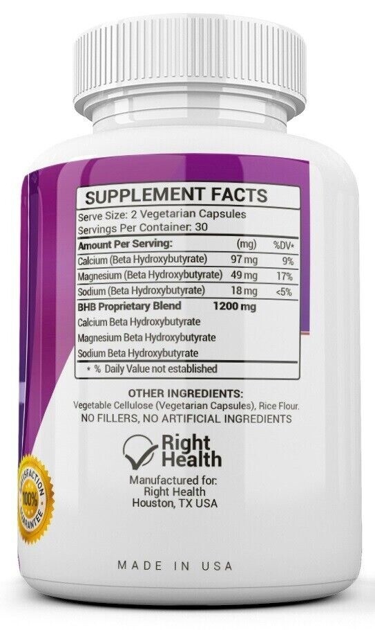 6 X KETO BHB 1200mg PURE Ketone FAT BURNER Weight Loss Diet Pills Ketosis