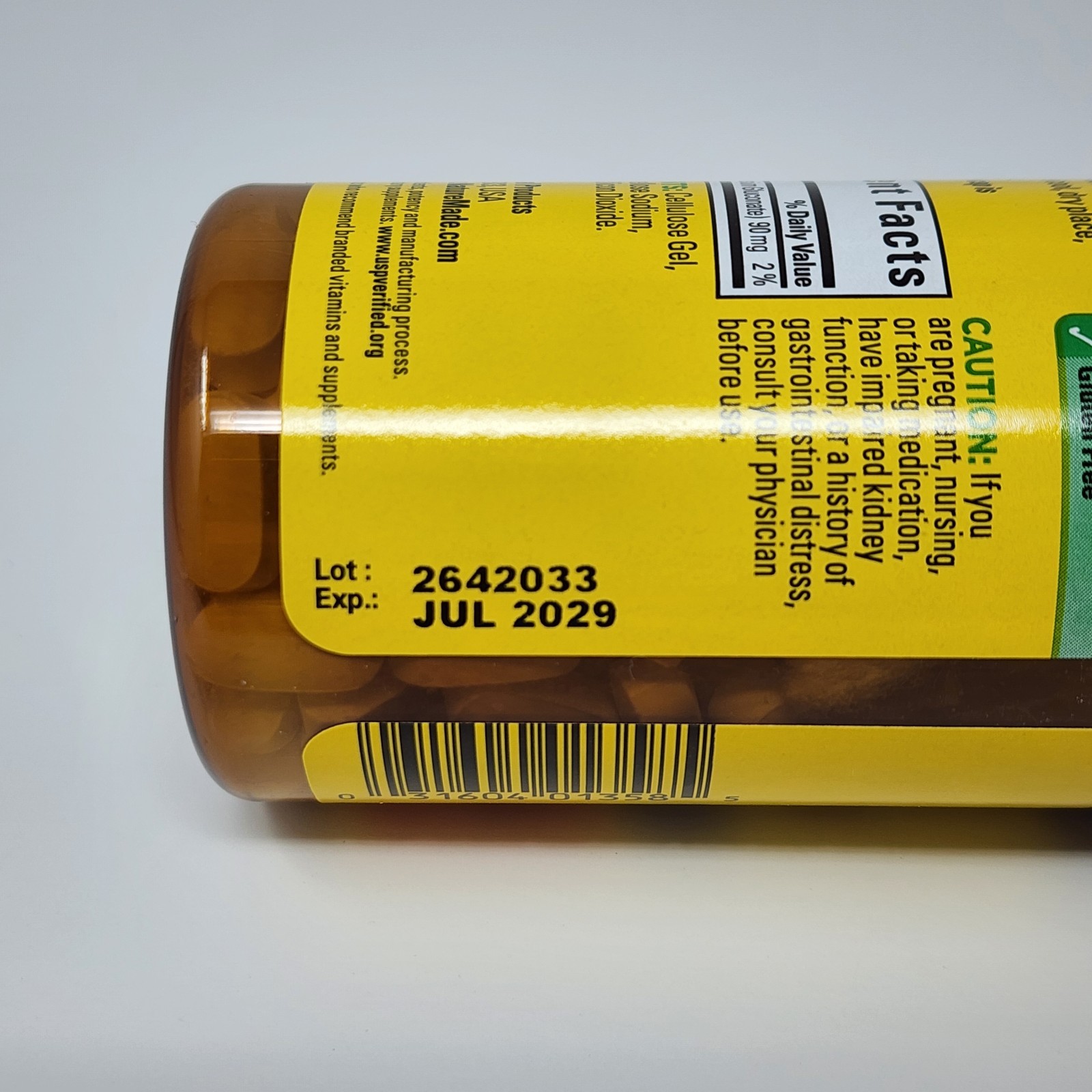 Nature Made Potassium Gluconate 550 mg, 100 Tabs per Bottle (3 Pack) Exp 07/2029