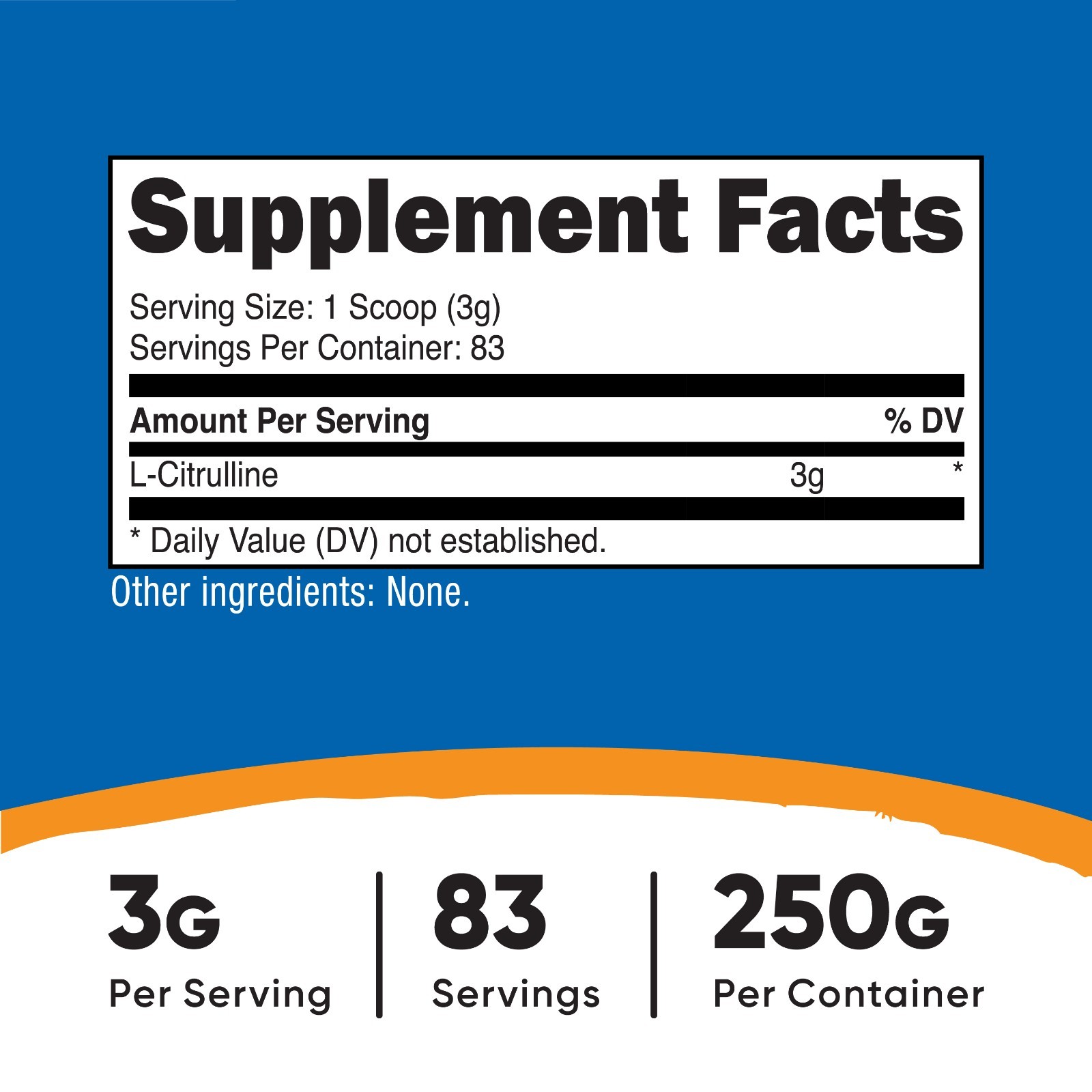 Nutricost L-Citrulline (Base) Powder – (250 Grams)