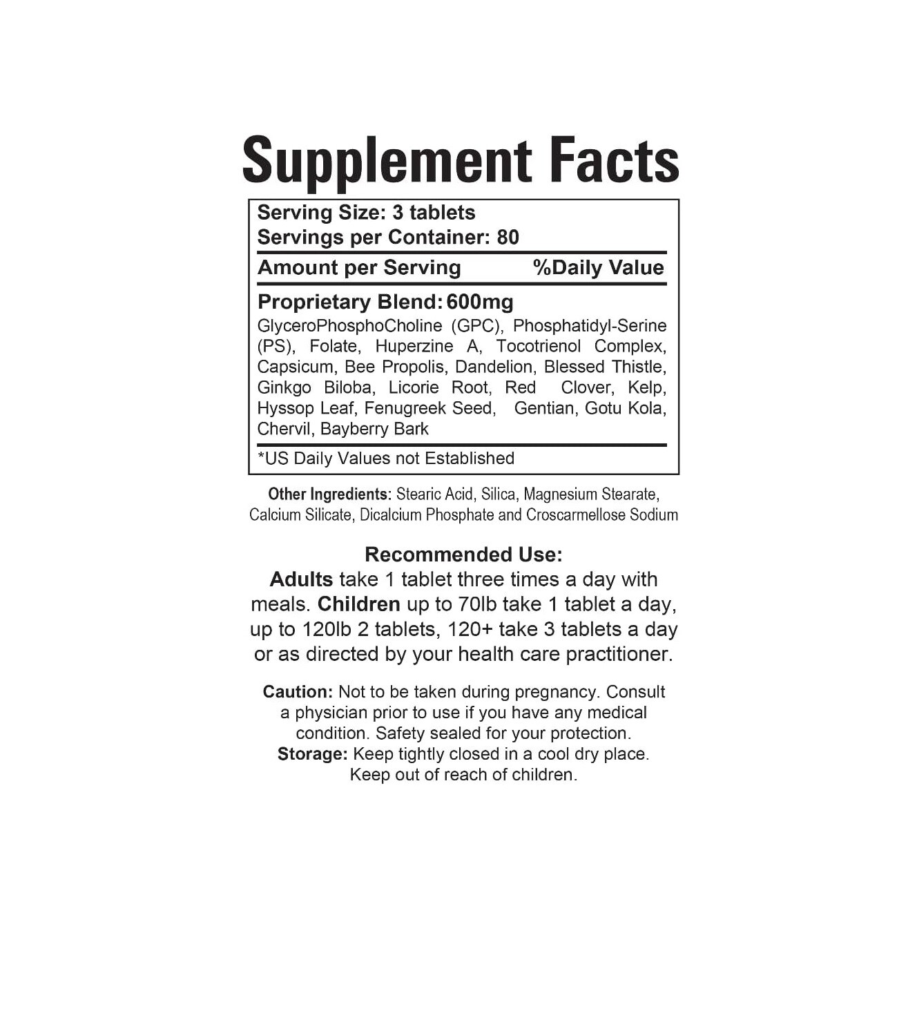 4 Neuro Care – Improve Memory – 100% Natural – Dietary Supplement