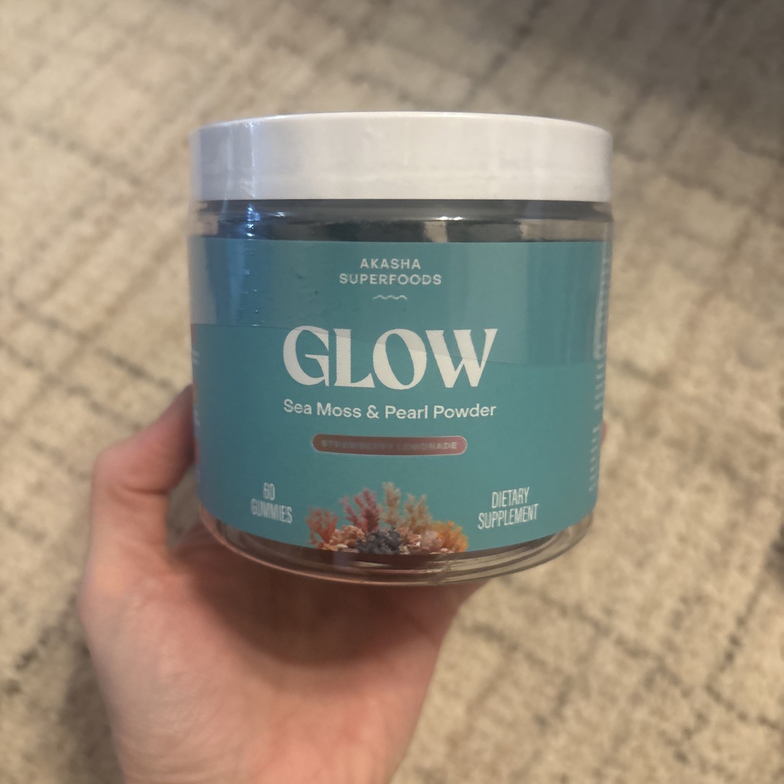Akasha Superfoods Glow Sea Moss & Pearl Powder 60ct New Exp 9/2027