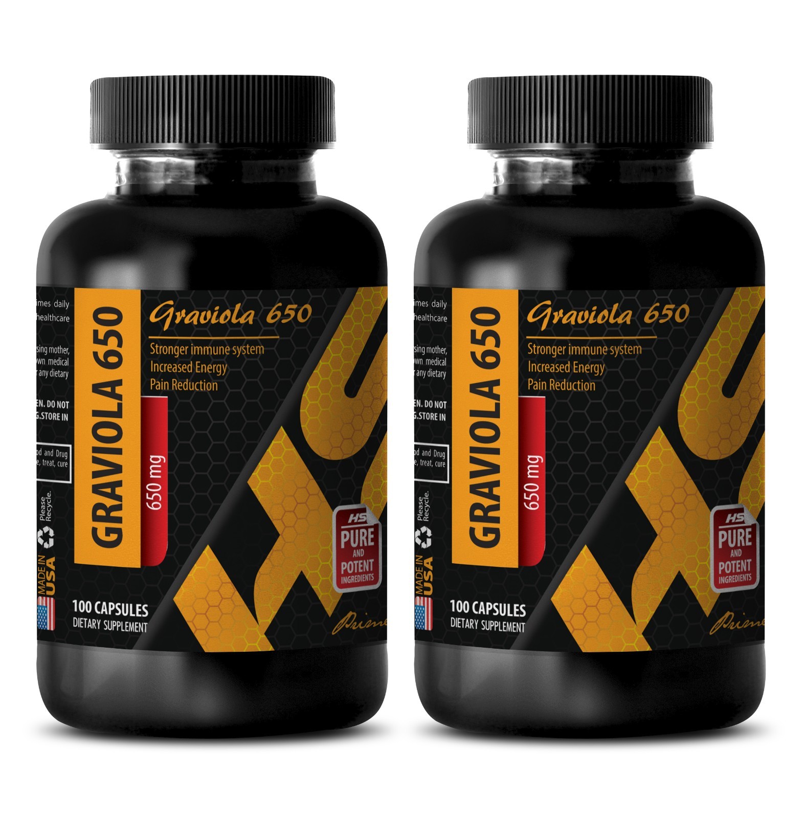 Antioxidant blend – GRAVIOLA SUPER FRUIT – fat burner 2 Bottles 200 Capsules