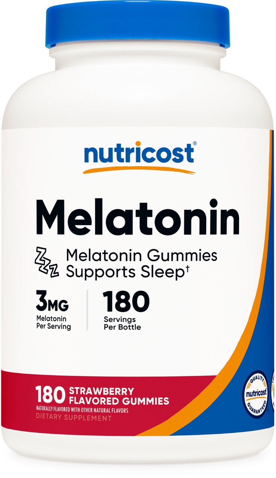 Nutricost Melatonin 3mg, 180 Gummies, Strawberry Flavored