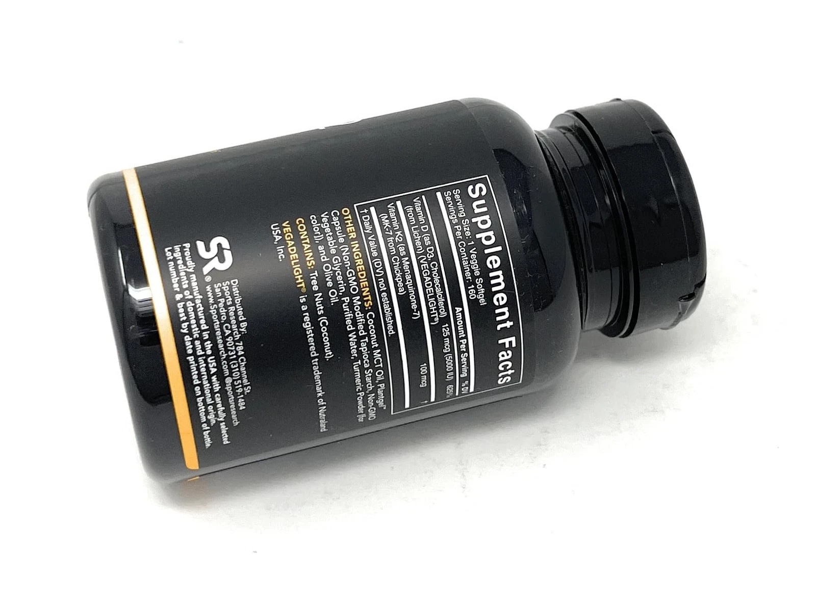 Sports Research Vitamin D3 K2 5000 IU D3 100 mcg K2 Vegan Softgels