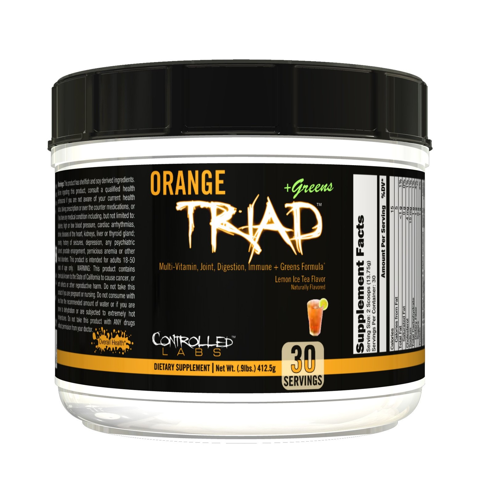 CONTROLLED LABS Orange Triad Plus 14.4 Ounce (Pack of 1), Lemon Ice Tea