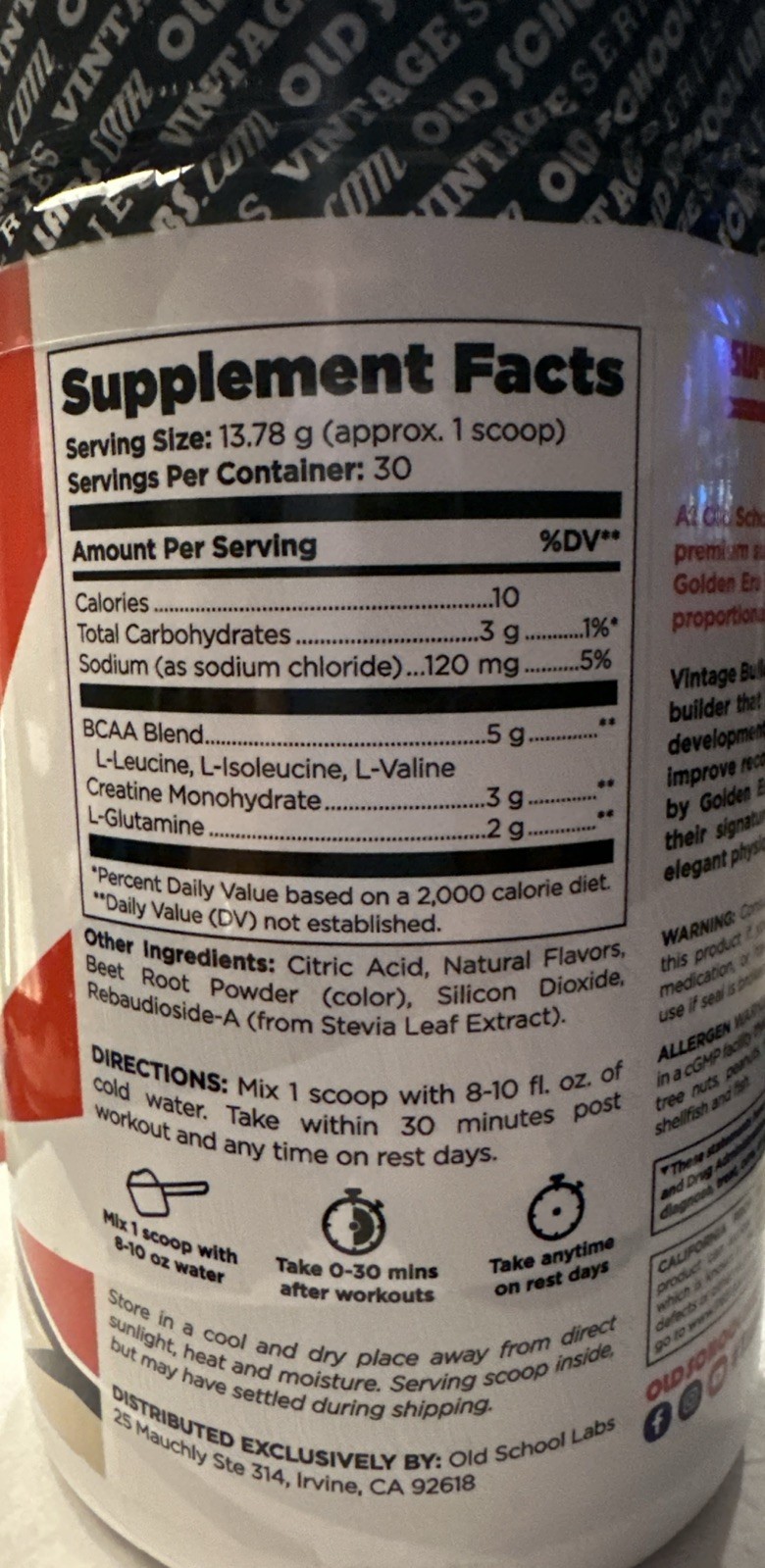 Old School Labs Vintage Build 3-1 Essential Muscle Builder Supplement