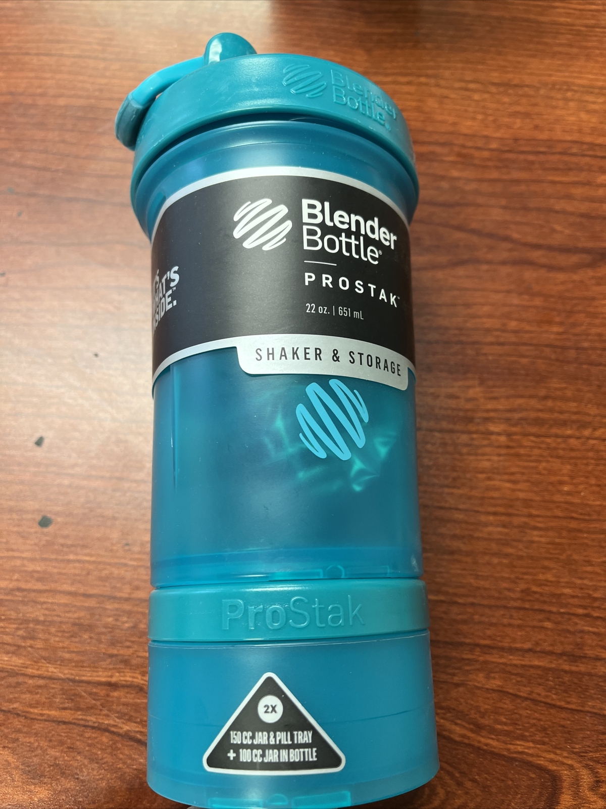 Blender Bottle Shaker Prostak With Pill Organizer, Storage For Protein  22 oz
