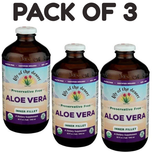 Lily of the Desert Aloe Vera Juice – Inner Fillet Free 32 fl oz – Pack of 3