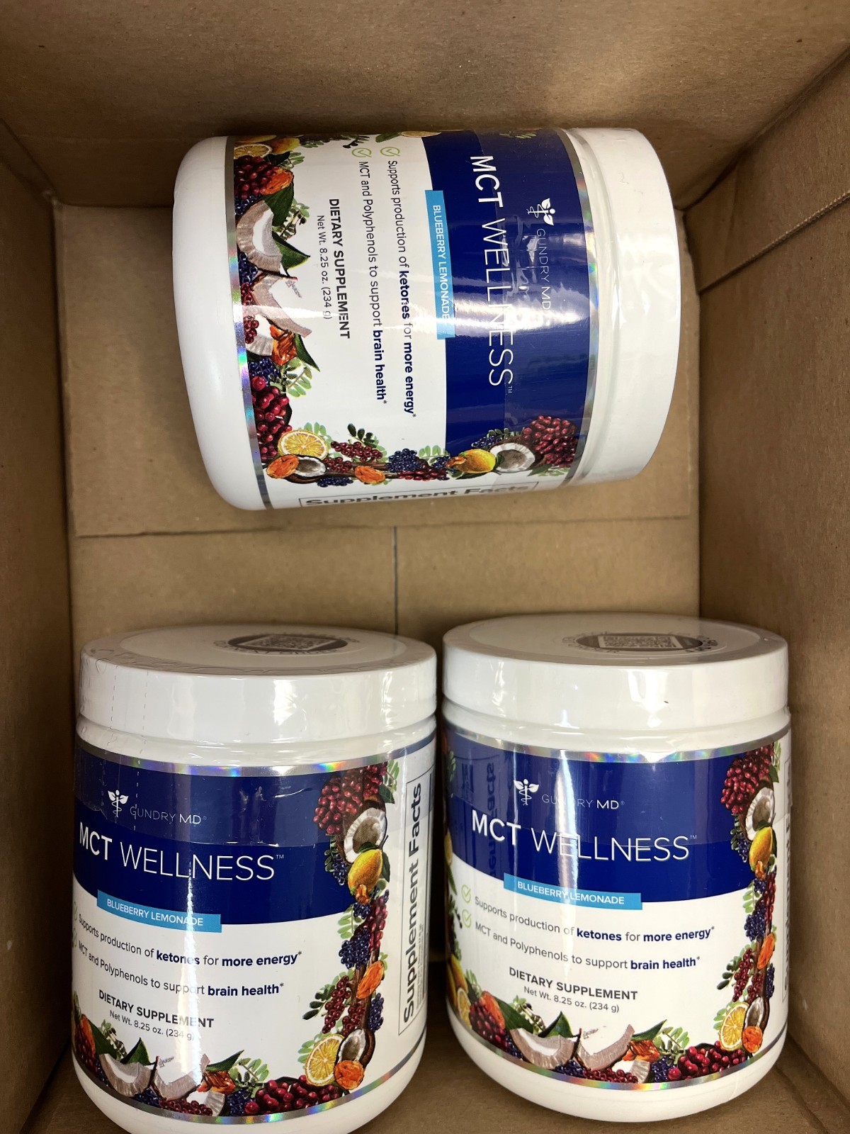 GUNDRY MD MCT WELLNESS BLUEBERRY LEMONADE NET WEIGHT 8.25 OZ (PACK OF 3)