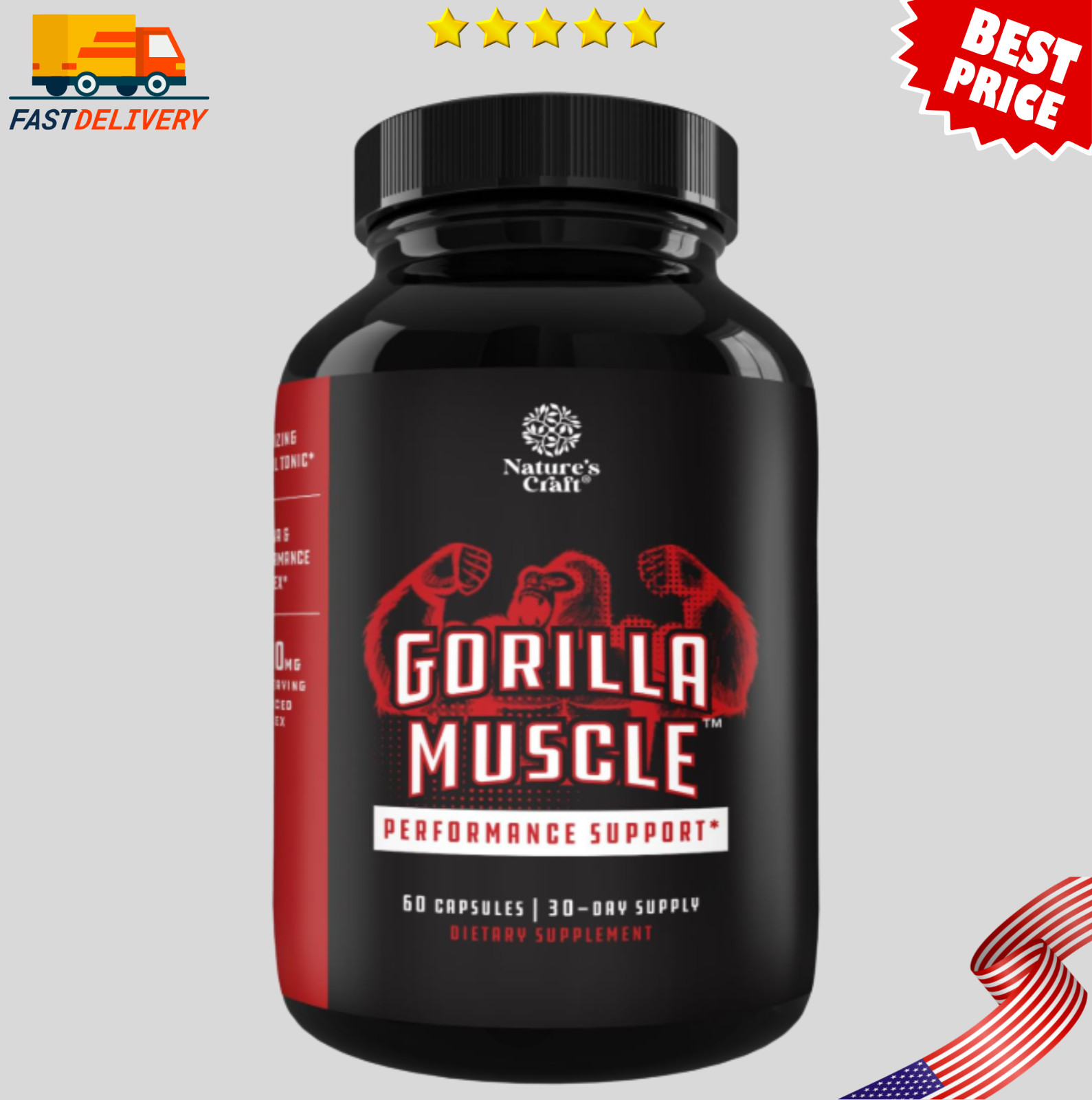 Legal STEROID ANABOLIC pills BULKING Testosterone Booster MUSCLE GROW, 60 cap…