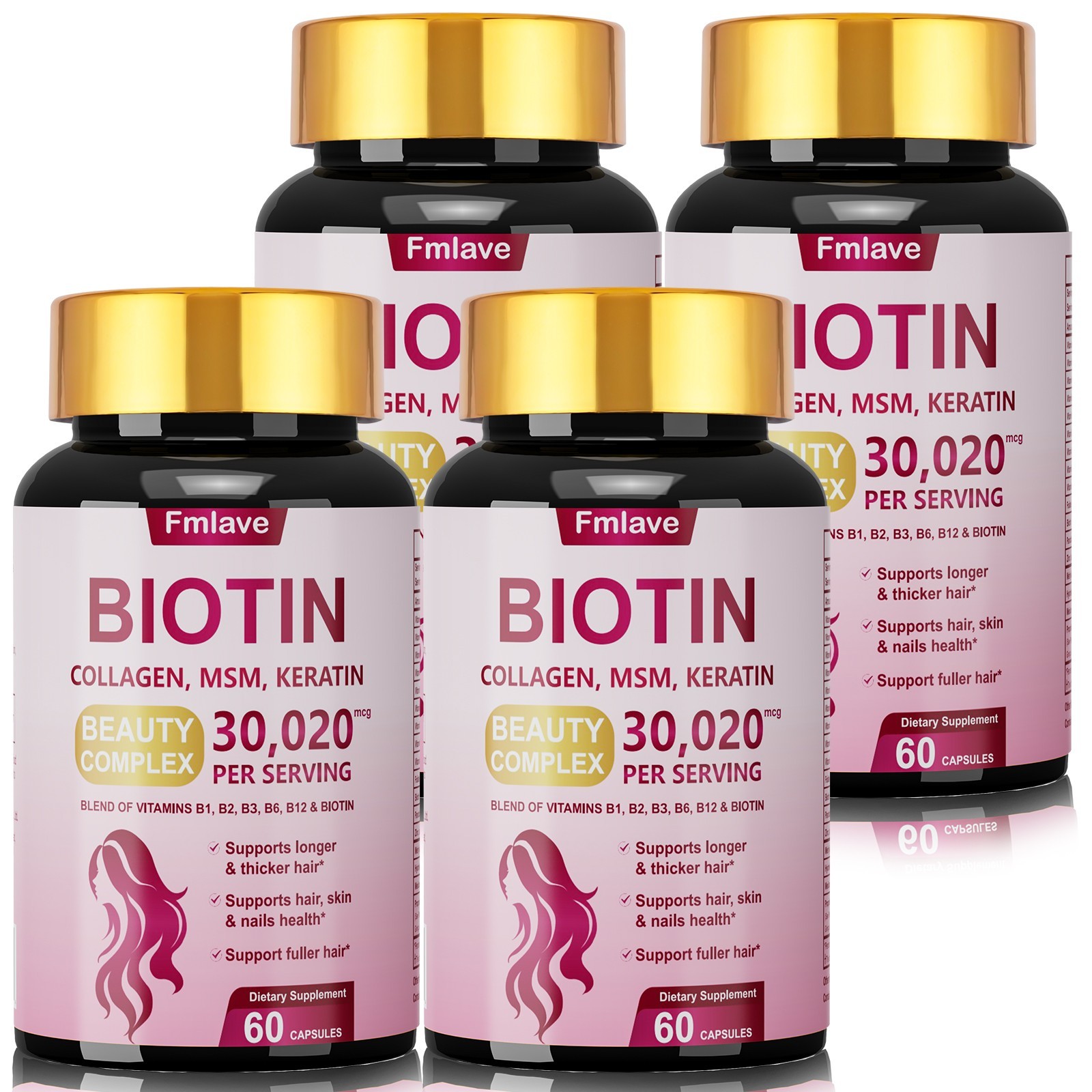 4x Biotin 30,020mcg High Potency 240 Tablets Hair Skin & Nails Vitamin B Complex