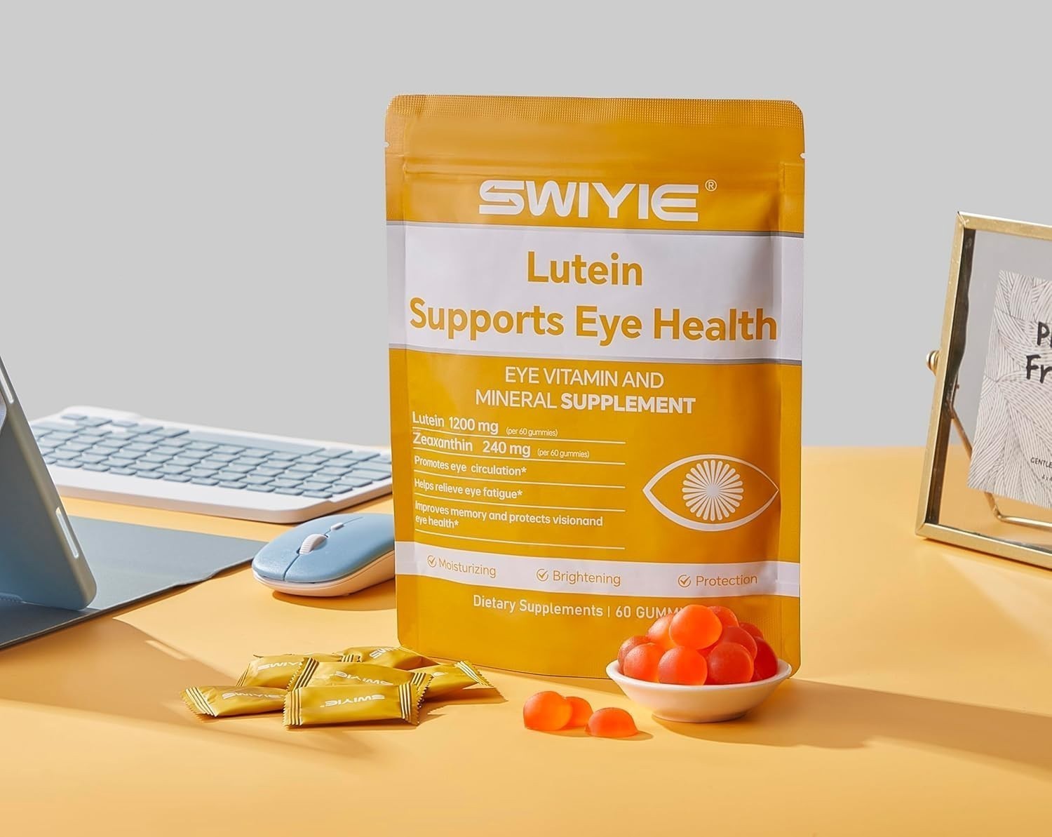 Health Lutein Gummies – Eye SWIYIE Support with Lutein & Zeaxanthin, 60 Gummies