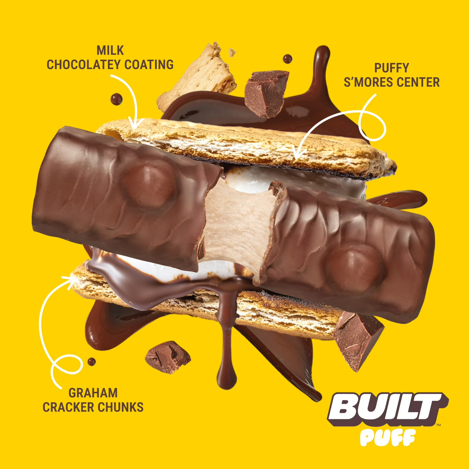 12 Pack BUILT Bar Puff Protein Snack Bars Banana Cream Pie 17g Gluten Free