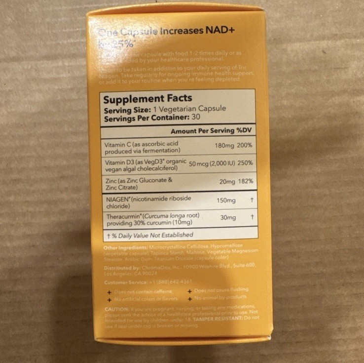 TRU Niagen Immune Defense 150mg Vitamin C Zinc New Exp -4/2027