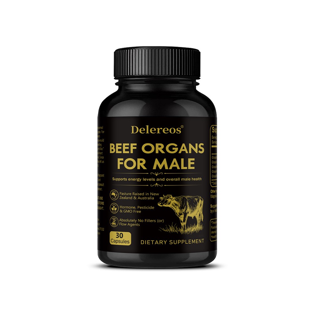 Beef Organs Supplement for Men-for Energy, Stamina & Vitality 30/60/120Caps