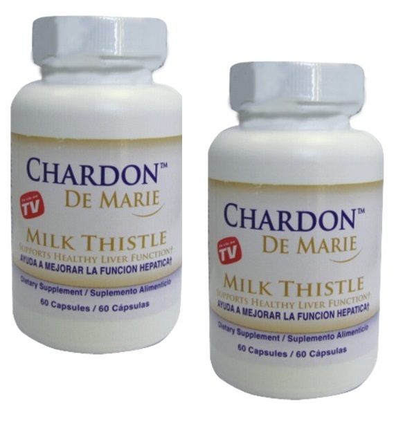 2 FRASCOS DE CHARDON DE MARIE 60 CAP. higado graso antioxidante milk thistle
