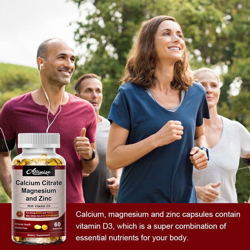 Calcium Magnesium Zinc with Vitamin D3 For Bone Health Muscle 120-600Capsules