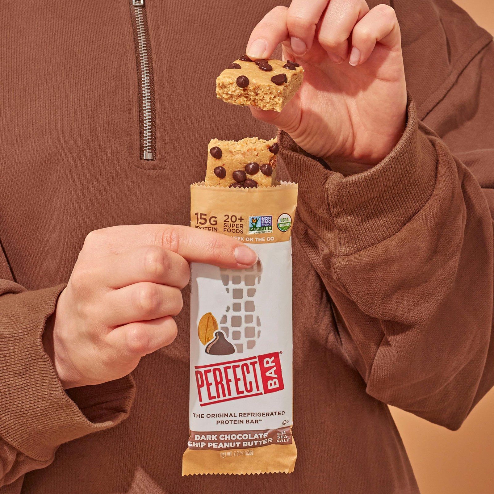 Protein Bars, Dark Chocolate Chip Peanut Butter, Gluten Free, Made with Organ…