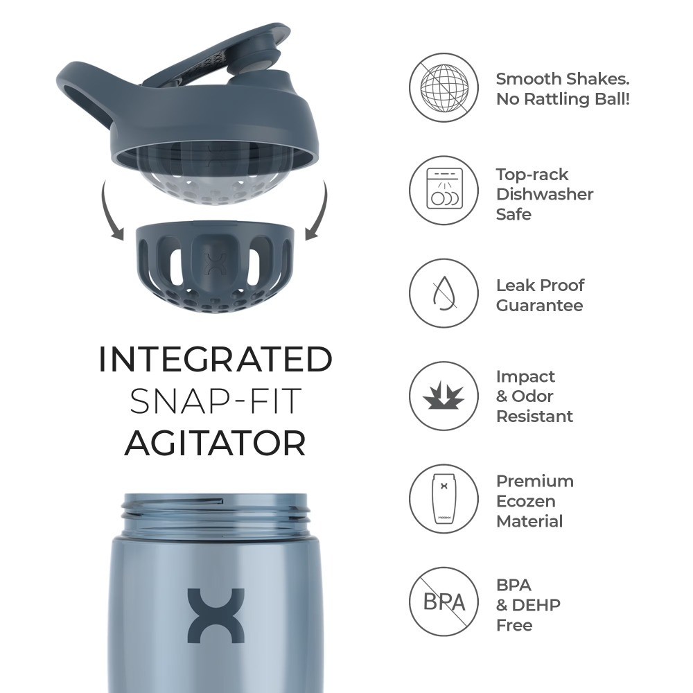 32oz Eco-Friendly Protein Shaker Bottle with Lid Midnight Blue Leakproof