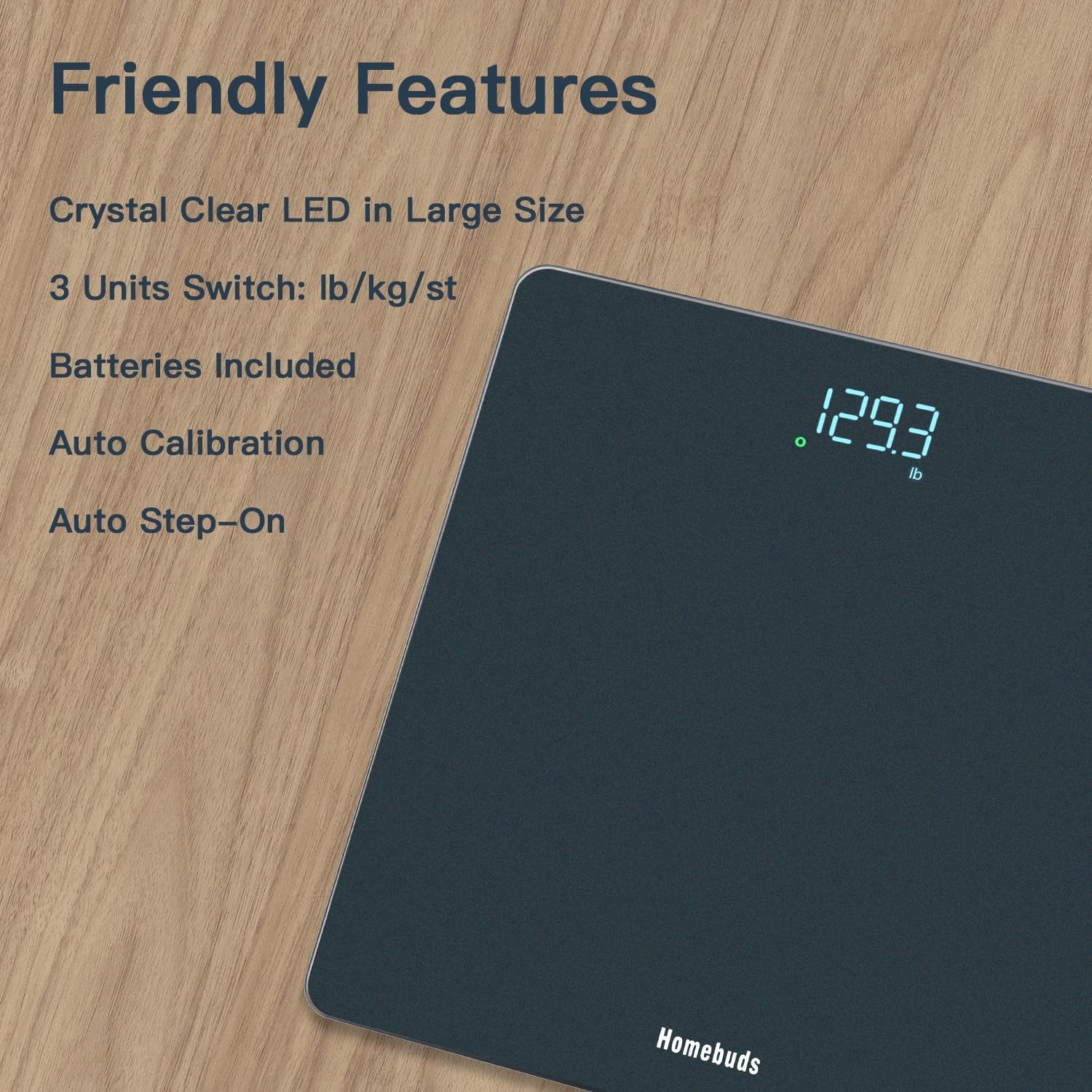 Stylish 400lb Tempered Glass Bathroom Scale with High Precision 0.1lb Accuracy