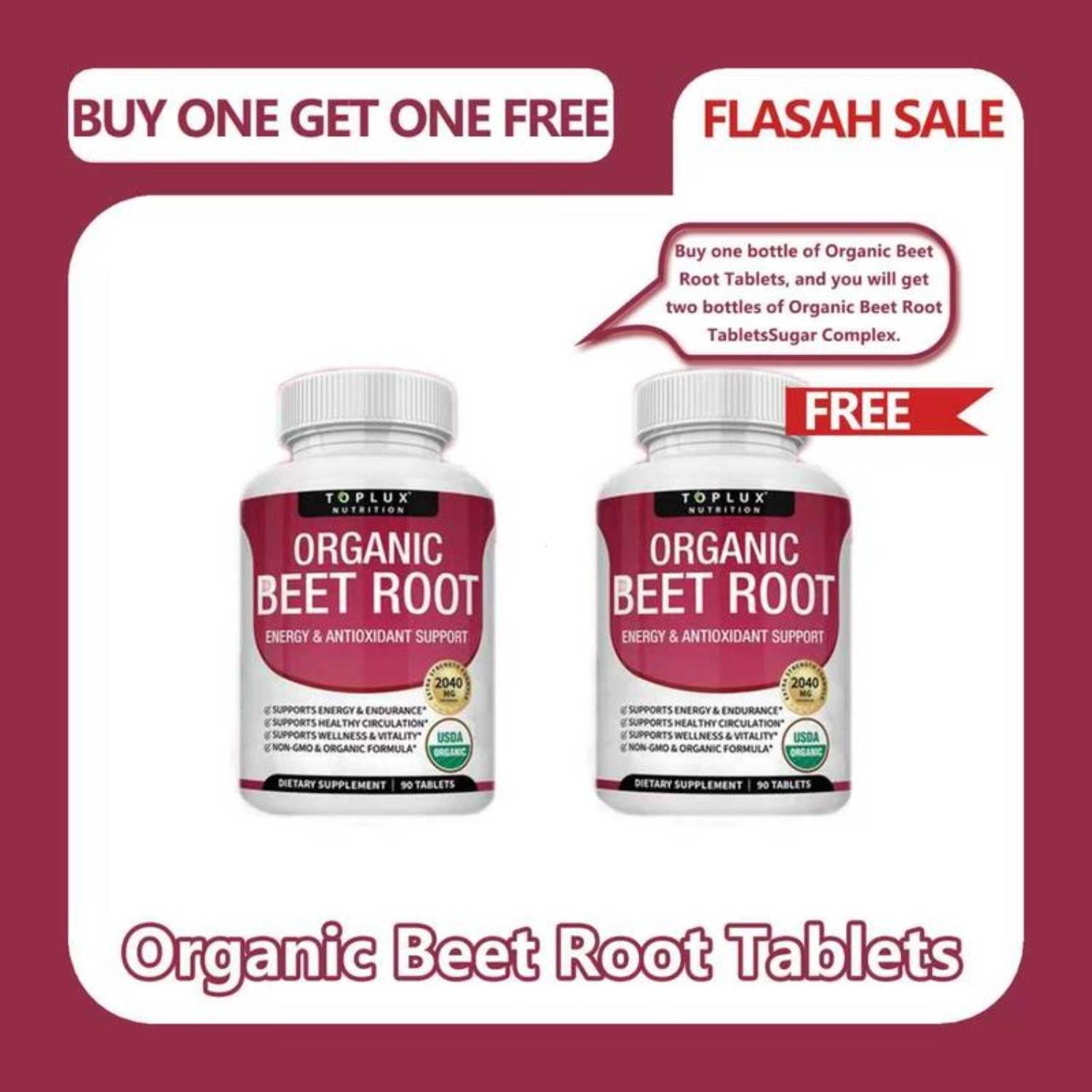 Organic Beet Root Tablets.High Potency Circulation.Athletic Performance Support
