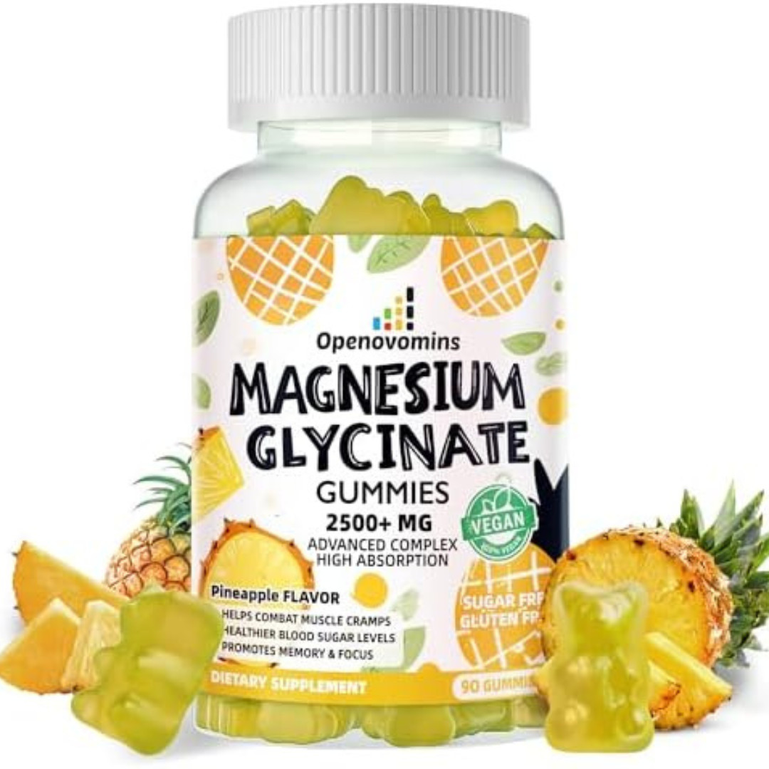 Magnesium Glycinate Gummies 2500mg – Sugar Free Magnesium Potassium Supplement w