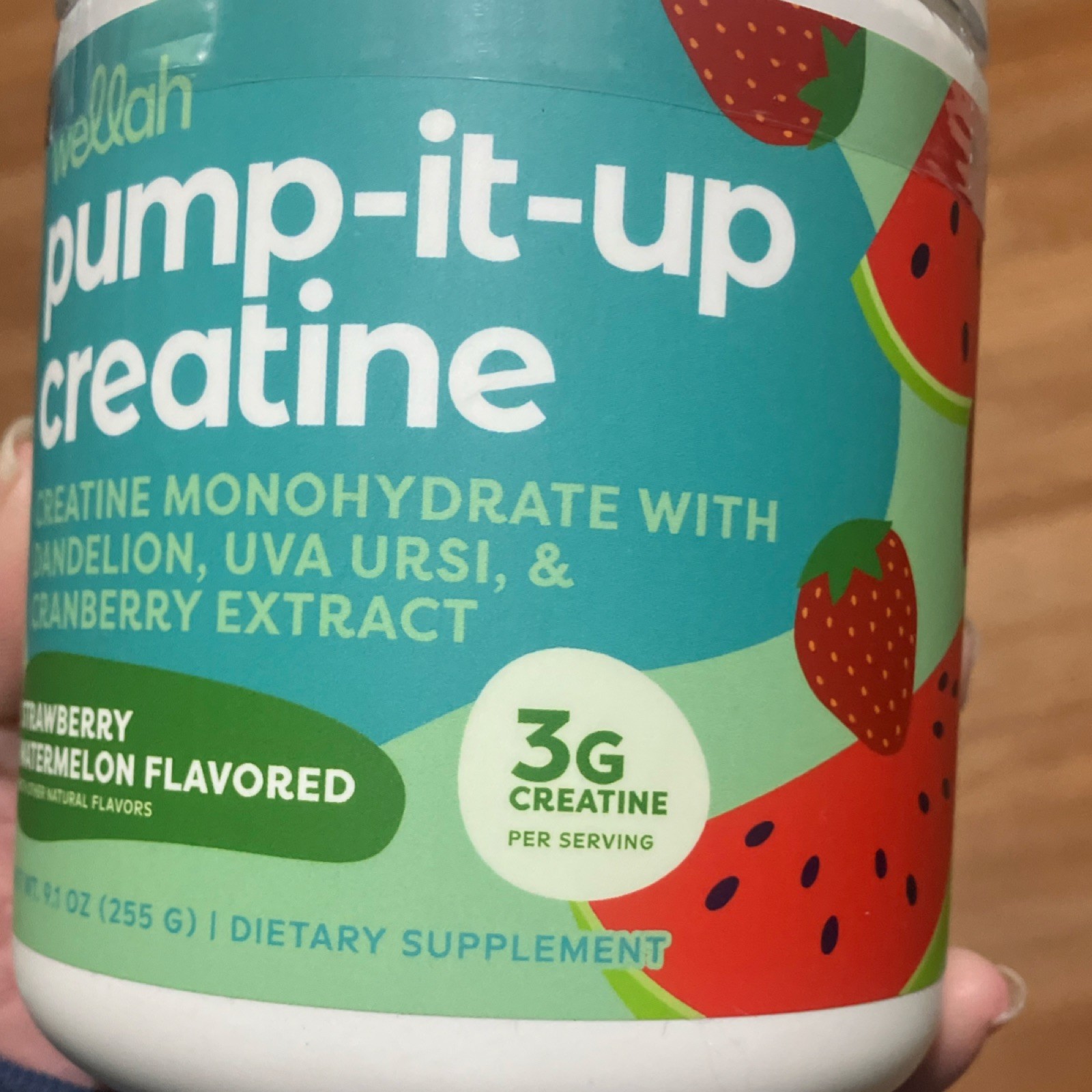 Wellah Pump-It-Up Creatine Strawberry Watermelon Powder Muscle Growth 9.1oz