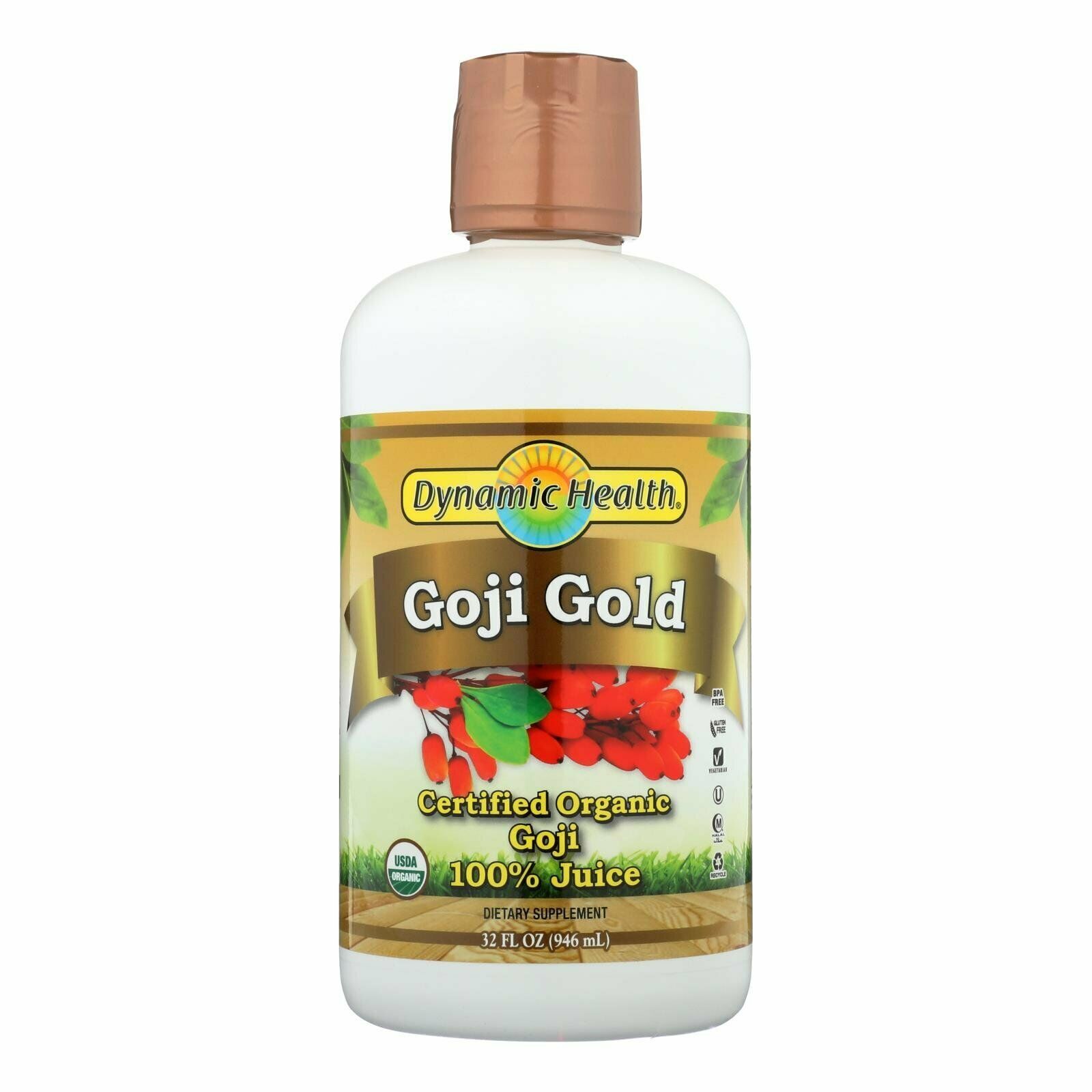 Dynamic Health Goji Gold Certified Organic Goji 100% Juice Supplement 32 fl oz