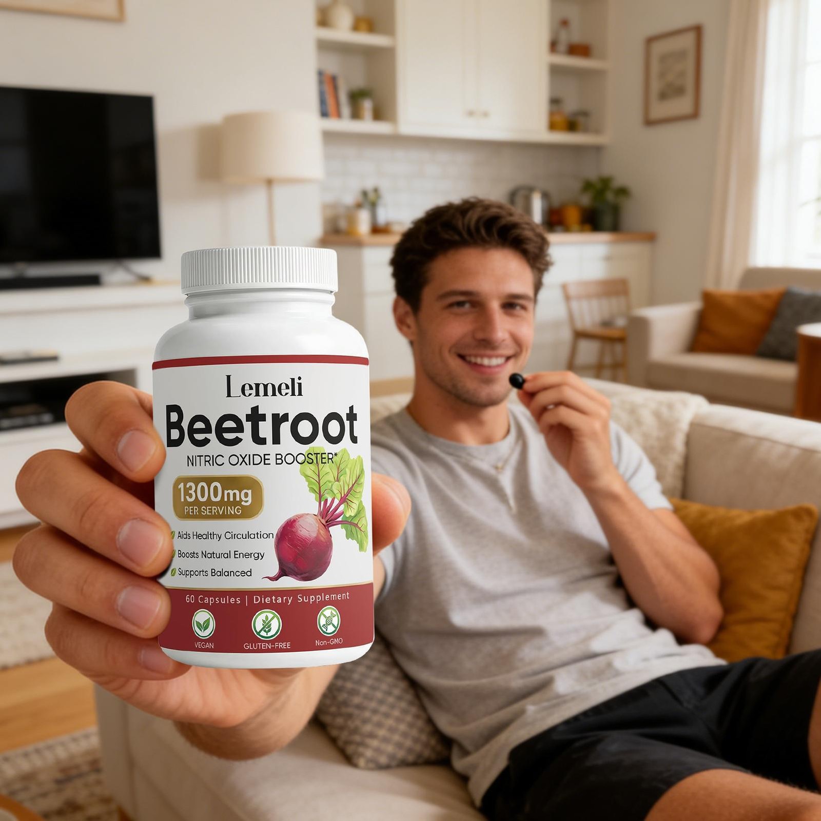Lemeli Beetroot – 1300mg, Lemeli Beet Root Supplement 60 Capsule Supplement