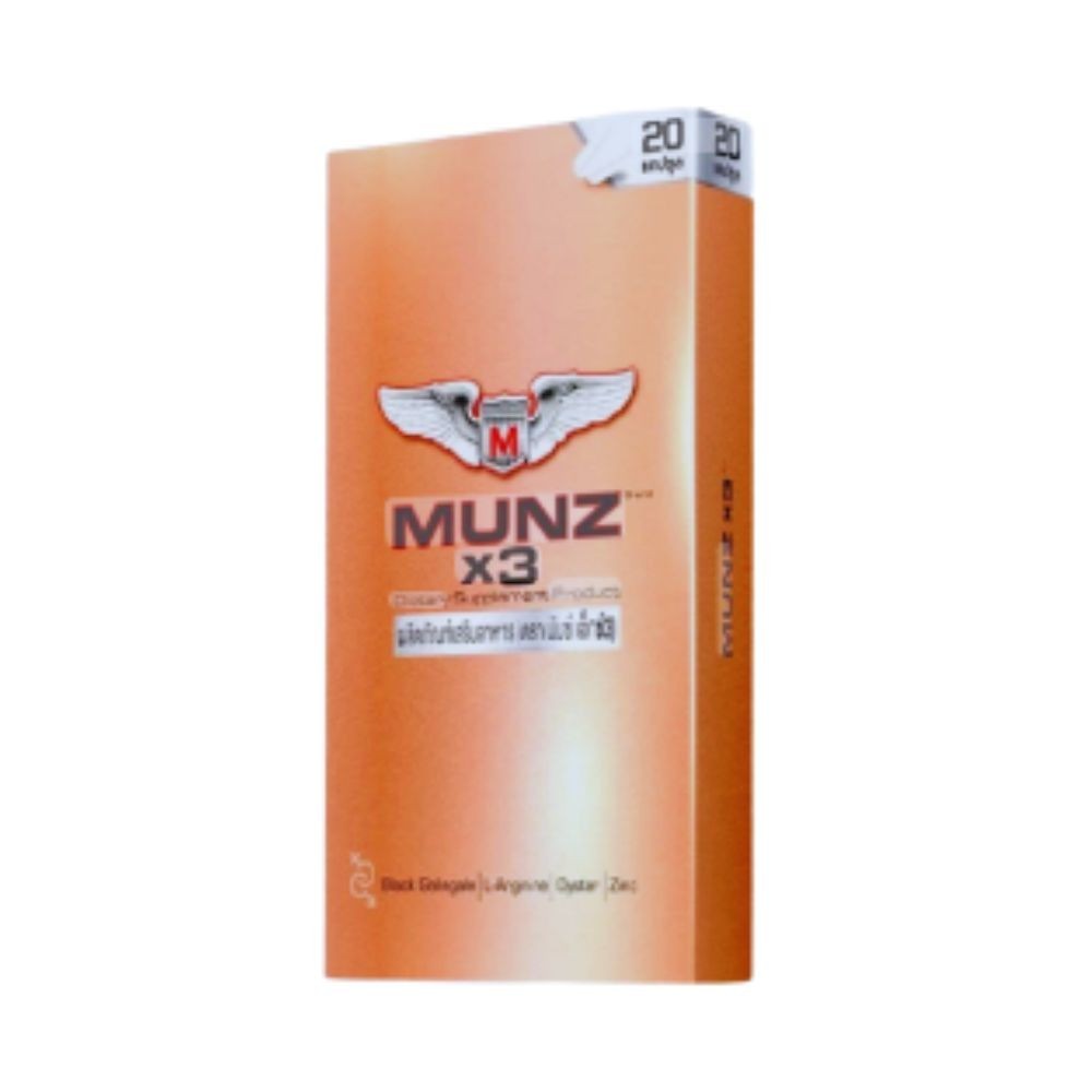 MUNZ X3 Nano Zinc Men Supplement 20 Capsules Oyster Black Ginger Ginseng Cordy
